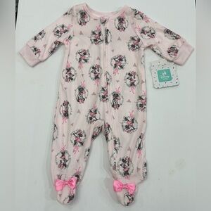 Minnie Mouse Baby Pink One-Piece Footed Sleep N' Play, Size0-3 Mths NWT